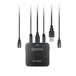 Boya BY-DM20 Kit lavaliera dubla, 2x 1,90m, USB-C + Jack 3.5 pentru PC, iOS si Android - Img 2