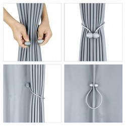 Bratara magnetica de prindere perdele/draperii, model BLACK BALLS - Img 3