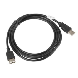 Cablu USB-A M/F 2.0 1,8 m negru