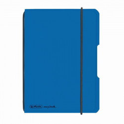 Caiet Herlitz, my.book flex, A6, 40 file, 70 g/mp dictando, coperta albastru deschis transparent, elastic negru