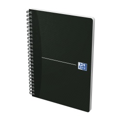 CAIET ORGANIZATOR OXFORD OFFICE ESSENTIALS, A5 90F, HARTIE OPTIK 90G/MP, SPIRA DUBLA, SCRIBZEE, COPERTA PLASTIFIATA FLEXIBILA, PEFC, ECOLABEL, MARGINE DUBLA SI ANTET, PAGINA INFO PERSONALE, PATRATELE, DIVERSE CULORI