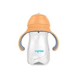 Cana cu pai tritan, orange, 300ml,U-Grow - Img 2
