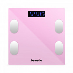 Cantar inteligent - 180 kg - baterie - sticla - roz - Img 2