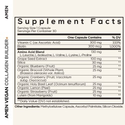 Codeage Amen Vegan Collagen Builder, Colagen Vegan Cu Biotina, Luteina Si Vitamina C, 30 Cps - Img 5