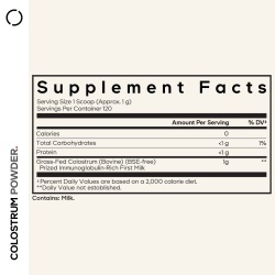Codeage Bovine Colostrum Powder Unflavored Immunoglobulin Rich, Colostru Bovin Cu Imunoglobuline Pentru Imunitate Si Digestie Fara Aroma, 120g - Img 4