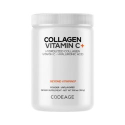 Codeage Collagen Vitamin C+, Colagen Hidrolizat Cu Vitamina C Si Acid Hialuronic, 283 G
