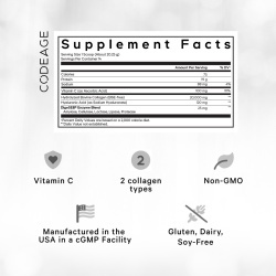 Codeage Collagen Vitamin C+, Colagen Hidrolizat Cu Vitamina C Si Acid Hialuronic, 283 G - Img 10