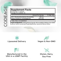 Codeage Liposomal Nad+ Eternal, Nicotinamide Adenine Dinucleotide, Nad+ Liposomal Cu Betaina Tmg, 60 Cps - Img 2