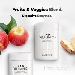 Codeage Raw Vitamin D3, Vitamina D3 (5000 Iu) Naturala Din Saccharomyces Cerevisiae, 60 Cps - Img 7