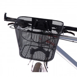 Cos metalic pentru bicicleta cu maner, demontabil, conceput pentru a fi montat in partea din fata, culoare Neagra - Img 1