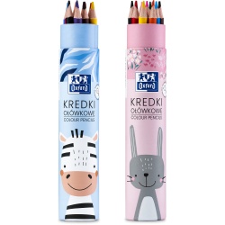 CREIOANE COLORATE OXFORD KIDS, VARF 3MM, SECTIUNE ROTUNDA, SET 12 CULORI, IN TUB CARTON, DIVERSE MOTIVE