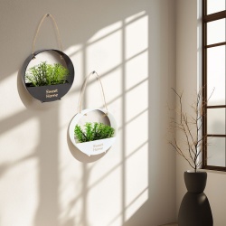 Decor de perete - cu plantă artificială - suspendabil - 19 x 19 cm - 2 tipuri - Img 2