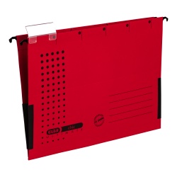 DOSAR SUSPENDAT CU BURDUF ELBA ULTIMATE A4, CARTON 240G/MP, BLUE ANGEL, CAPACITATE 330 FILE, PORTETICHETA, CULOARE ROSU