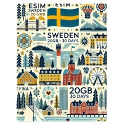 eSIM Sweden, 20GB, 30 Days, Standard