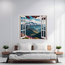 Folie imprimata color pentru decor perete locuinta, dimensiune 125 x 110cm, model: VIEW TO HAVEN 35 - Img 1
