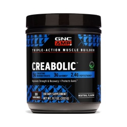 Gnc Amp Creabolic, Formula Premium De Creatina Monohidrata, Hmb, Peptistrong Pentru Forta Si Masa Musculara, Fara Aroma, 332 G