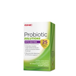Gnc Probiotic Solutions With Enzymes, Probiotic Lab4 Studiat Clinic, 25 Miliarde Ufc Culturi Vii Cu Enzime Digestive Si Ghimbir, 30 Cps