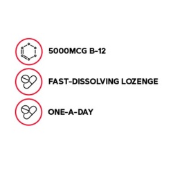 Gnc Vitamina B-12 5000 Mcg Cu Dizolvare Rapida, Cu Aroma De Cirese, 60 Drajeuri - Img 3
