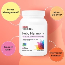 Gnc Women`s Hello Harmony Pms, Formula Pentru Echilibrul Hormonal, Emotional Si Elasticitatea Pielii Femeilor, 90 Cps - Img 3
