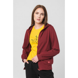 Hanorac coton casual femei burgundy-xs - Img 2
