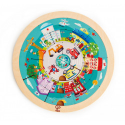 Hape puzzle rotund cu 2 fete - Img 5