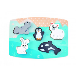 Hape puzzle tactil - animalele polare - Img 3