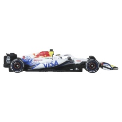 HOT WHEELS PREMIUM REAL RIDERS FORMULA 1 2024 MASINUTA METALICA VISA CASH APP RACING BULLS FORMULA ONE TEAM SCARA 1 LA 64 - Img 4