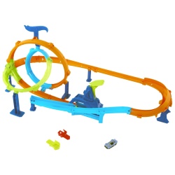 HOT WHEELS STUNT TRACKS PISTA CICLON DE LANSAREA RAPIDA CU MASINUTA INCLUSA - Img 10