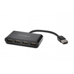 HUB extern KENSINGTON, porturi USB: USB 2.0 x 4, conectare prin USB 2.0, cablu 0.1 m, negru, "K39120EU" - Img 1