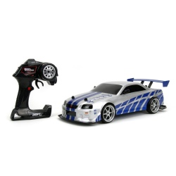 JADA ELITE FAST AND FURIOUS MASINUTA RC CU TELECOMANDA BRIAN NISSAN SKYLINE GTR R34 SCARA 1 LA 10 - Img 2