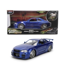JADA FAST AND FURIOUS MASINUTA METALICA BRIANS NISSAN SKYLINE GT R R34 SCARA 1 LA 24 - Img 5