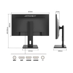 JAPANNEXT Monitor 27" IPS WQHD (2560 x 1140) |HDR, Height & Tilt Adjustable (HSP) Speakers, VESA, Flicker-Free G-Sync