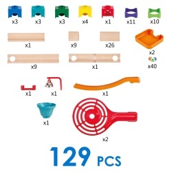 Jucarie din lemn - Marble Run Tricks N Twists (129 piese) - Img 7