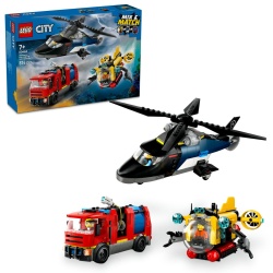 LEGO CITY ELICOPTER, CAMION DE POMPIERI SI SUBMARIN REMIXATE 60462 - Img 5