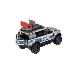 MAJORETTE MASINA METALICA DE POLITIE LAND ROVER DEFENDER SCARA 1 LA 43 - Img 3