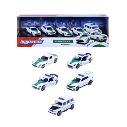 MAJORETTE SET 5 MASINUTE DE POLITIE DUBAI METALICE MERCEDES AMG 7.5CM - Img 3