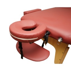Masa de masaj pliabila, 3 zone, cadru lemn, spuma 5cm, inaltime 55-76cm, piele ecologica, dimensiuni 60x213cm, culoare Burgundy - Img 8