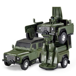 MASINUTA METALICA CONVERTIBILA LAND ROVER DEFENDER VERDE CU SCARA 1 LA 32 - Img 2