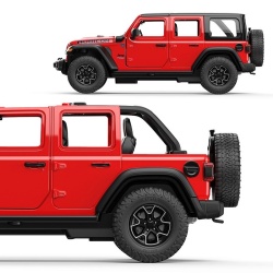 MASINUTA METALICA JEEP WRANGLER RUBICON 4XE ROSU SCARA 1 LA 24 - Img 4