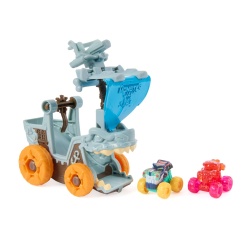 MONSTER JAM MINI JAMS SET DE JOACA LANSATOR MEGALODON DISTRUGATOR MARIN - Img 4