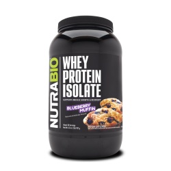 Nutrabio Whey Protein Isolate Blueberry Muffin, Izolat De Proteina Din Zer Cu Aroma De Briose Cu Afine, 907 G