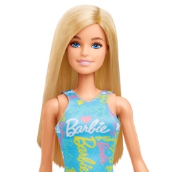 PAPUSA BARBIE BLONDA CU ROCHITA ALBASTRA - Img 4