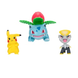 Pokemon - Set 3 figurine de actiune, 3PK: Pikachu #2, Jangmo-o, Ivysaur W21 - Img 2