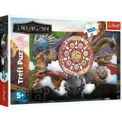 PUZZLE TREFL 100 CUM SA ITI DRESEZI DRAGONUL DRAGONI IN ACTIUNE - Img 1