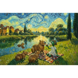 PUZZLE TREFL 100 FAMILIA TREFLIK INSPIRAT DE ARTA HRANIREA CAPIBARELOR - Img 2