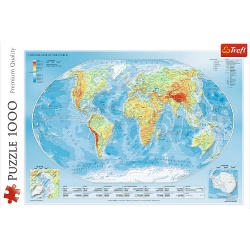 PUZZLE TREFL 1000 HARTA FIZICA A LUMII - Img 3