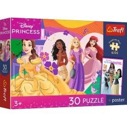 PUZZLE TREFL 30 PREMIUM PLUS KIDS DISNEY PRINCESS PRINTESE SI PRIETENIE PLUS POSTER