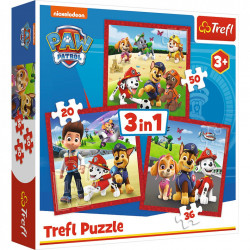 Puzzle trefl 3in1 patrula catelusilor catelusii fericiti - Img 1