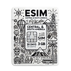 Roaming eSIM 3GB date, eSIM de Mare Viteza pana la 5G, valabil 30 zile din momentul activarii, 19 tari, America Centrala si de Sud