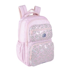 RUCSAC OXFORD DREAM TECH HOLOGRAFIC 2 COMPARTIMENTE 44X32X18CM PINK ANIMAL ROZ
